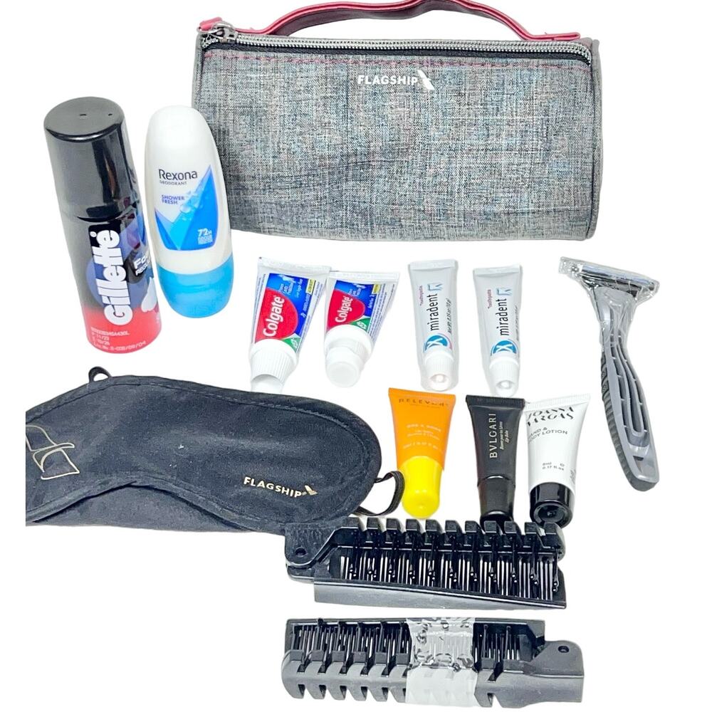 2024 American Airlines Flagship First Class Amenity Kit Gray With Extras Men